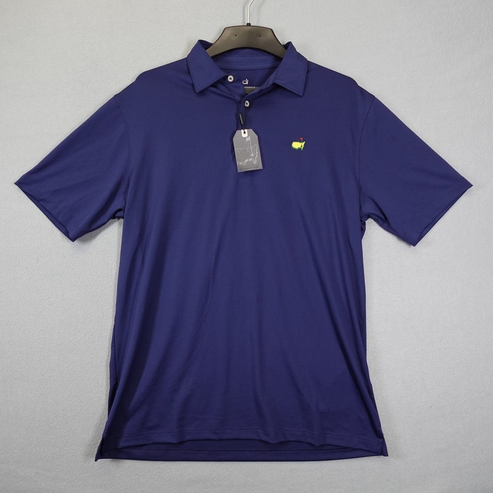Masters Tech Polo Shirt Mens L Navy Blue Performance Apparel Golf Augusta